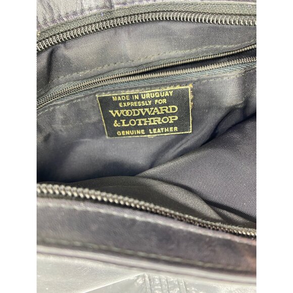 Woodward & Lothrop Black Genuine Leather Clutch Bag Italy Made Vintage 11 x 7 - Picture 5 of 9